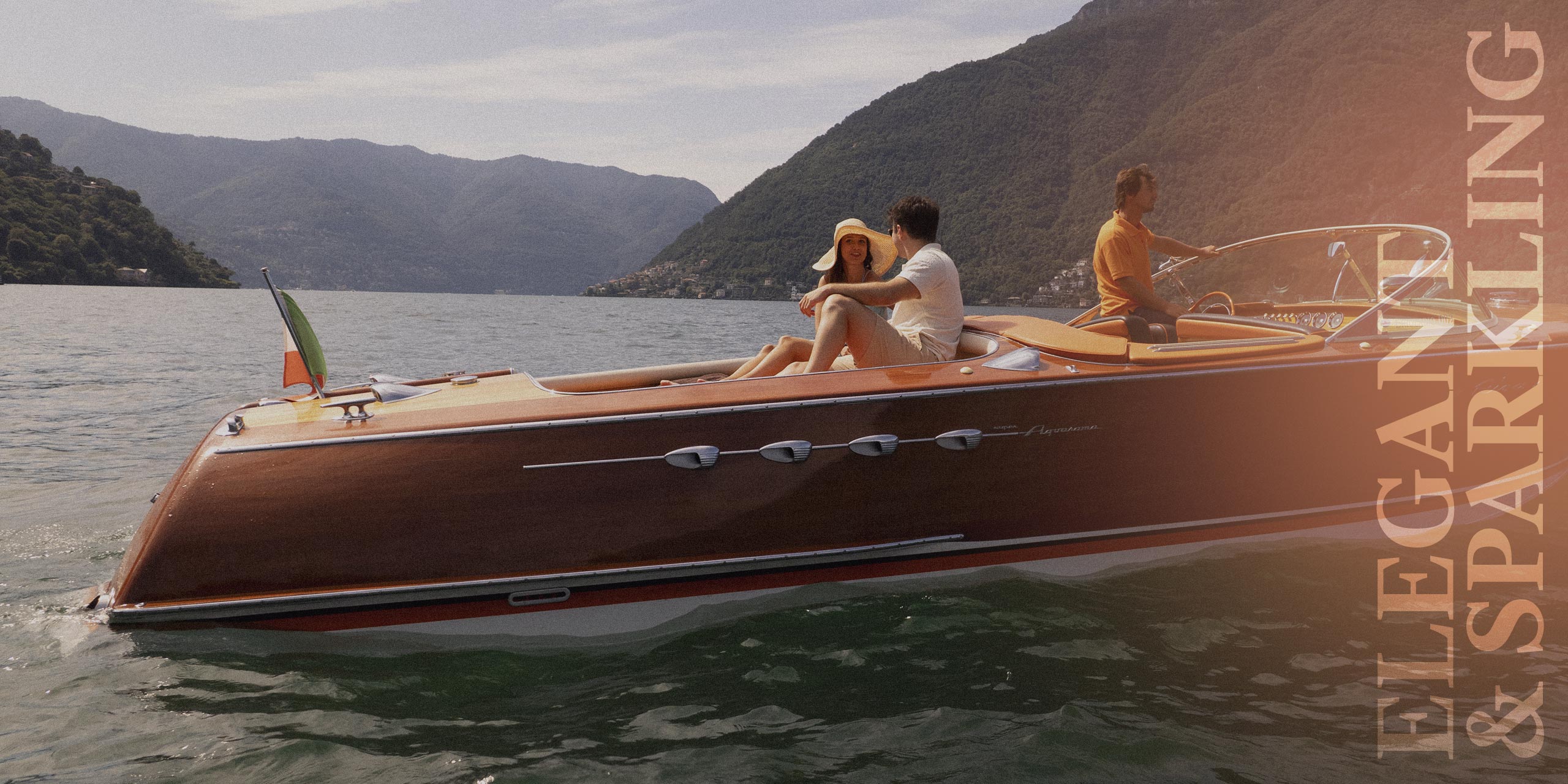 Riva Super Aquarama luxury wooden boat on Lake Como